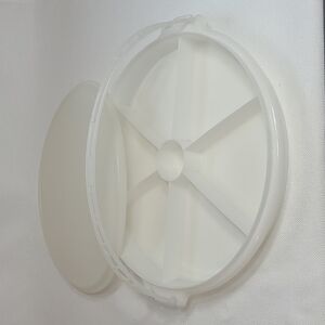 Tupperware serving sectioned tray with lid and handle